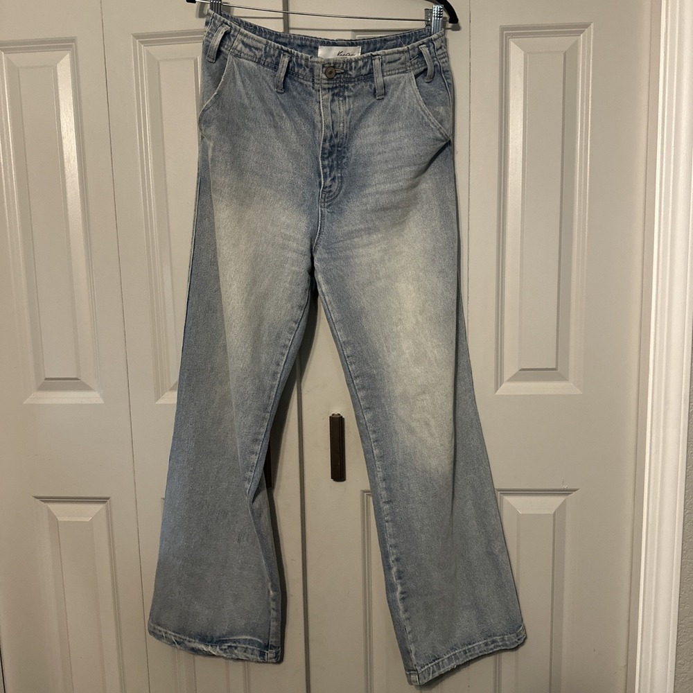 Kancan Light Wash High Rise Wide Leg Jeans Size 7/27
